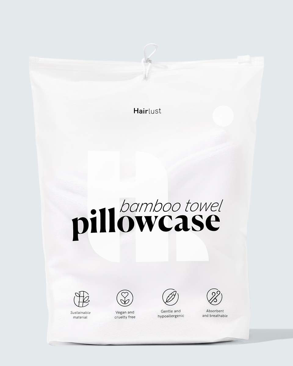 Bamboo Towel Pillowcase White Protects pillow from wet hairHairlust